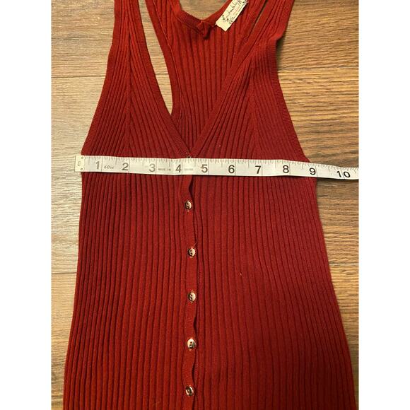 EUC Free People Vest Dressed Cami red burgundy sz: M - Picture 7 of 7
